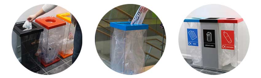 C-Thru™ 50G Plastic Bag Recycling Bin - Transparent - Glasdon, Inc.