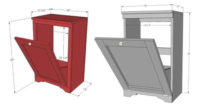 Diy trash can cabinet plans